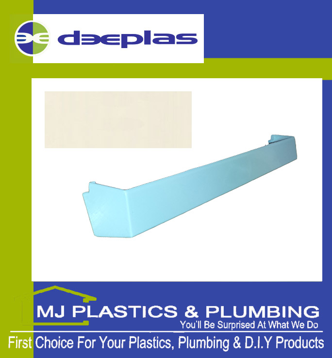 Deeplas External Fascia Corner Double Ended Square Edge 500mm - Cream